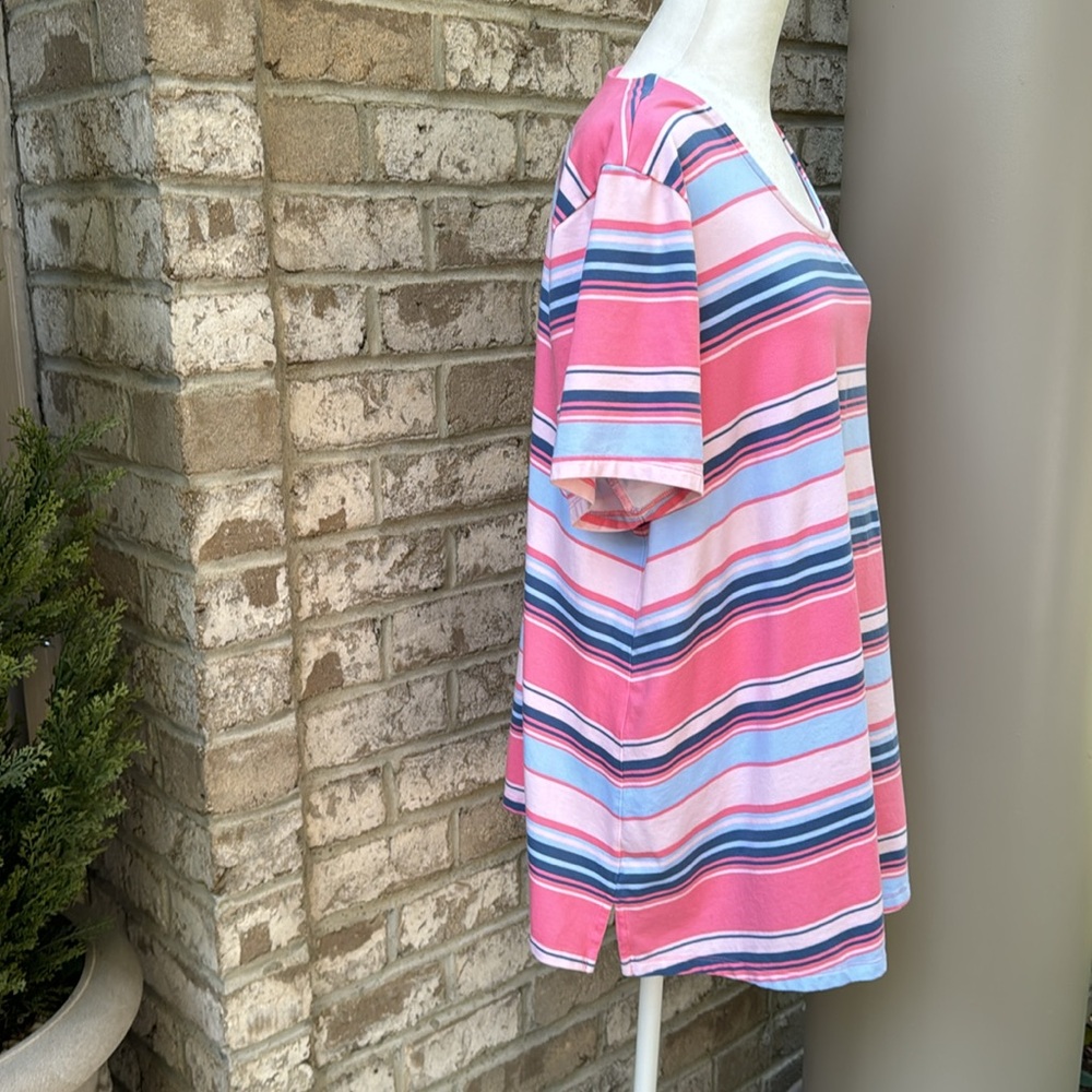 Denim&Co Striped Swing Tunic Jersey Top - Picture 2 of 13